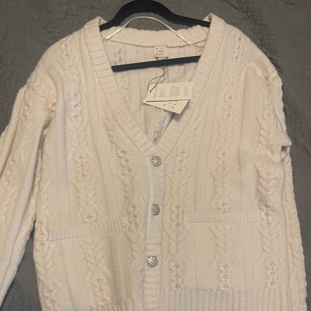 White cardigan